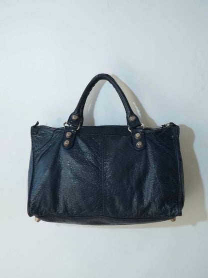 2000’s Balenciaga Navy Blue Giant 21 Silver Work Bag