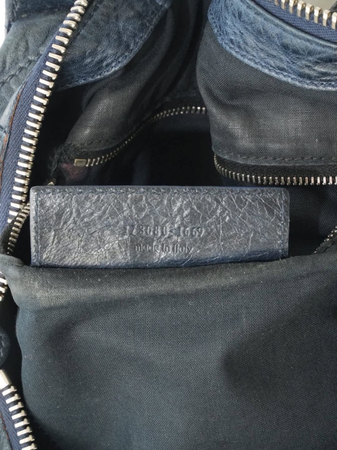 2000’s Balenciaga Navy Blue Giant 21 Silver Work Bag