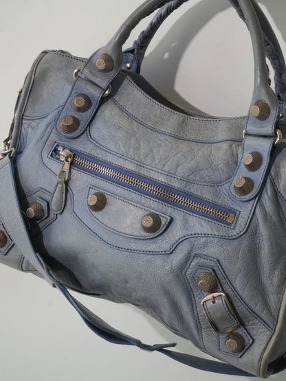 2000’s Balenciaga Sky Blue Giant 21 Silver Part Time City