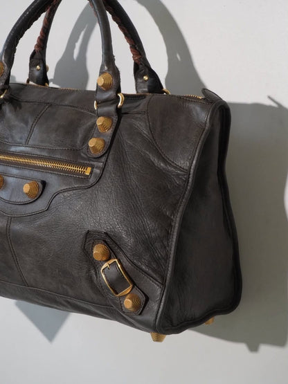 2000’s Balenciaga Mocha Brown Giant 21 Gold Work Bag