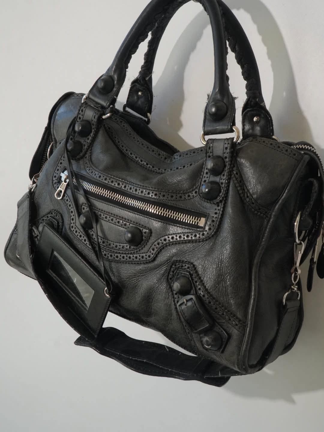 2000’s Balenciaga Anthracite Giant Brogues City Bag