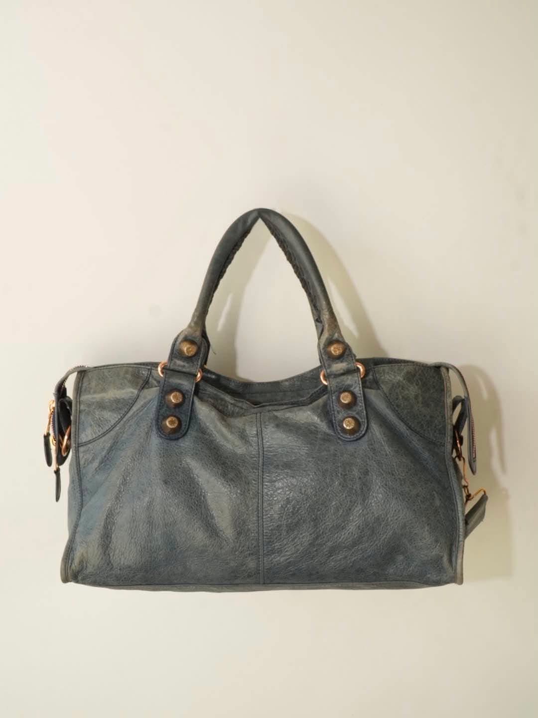2000’s Balenciaga Blue Giant 21 Rose Gold City Bag