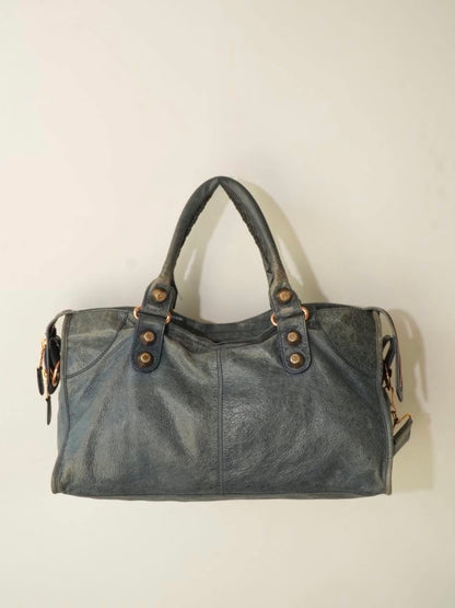 2000’s Balenciaga Blue Giant 21 Rose Gold City Bag
