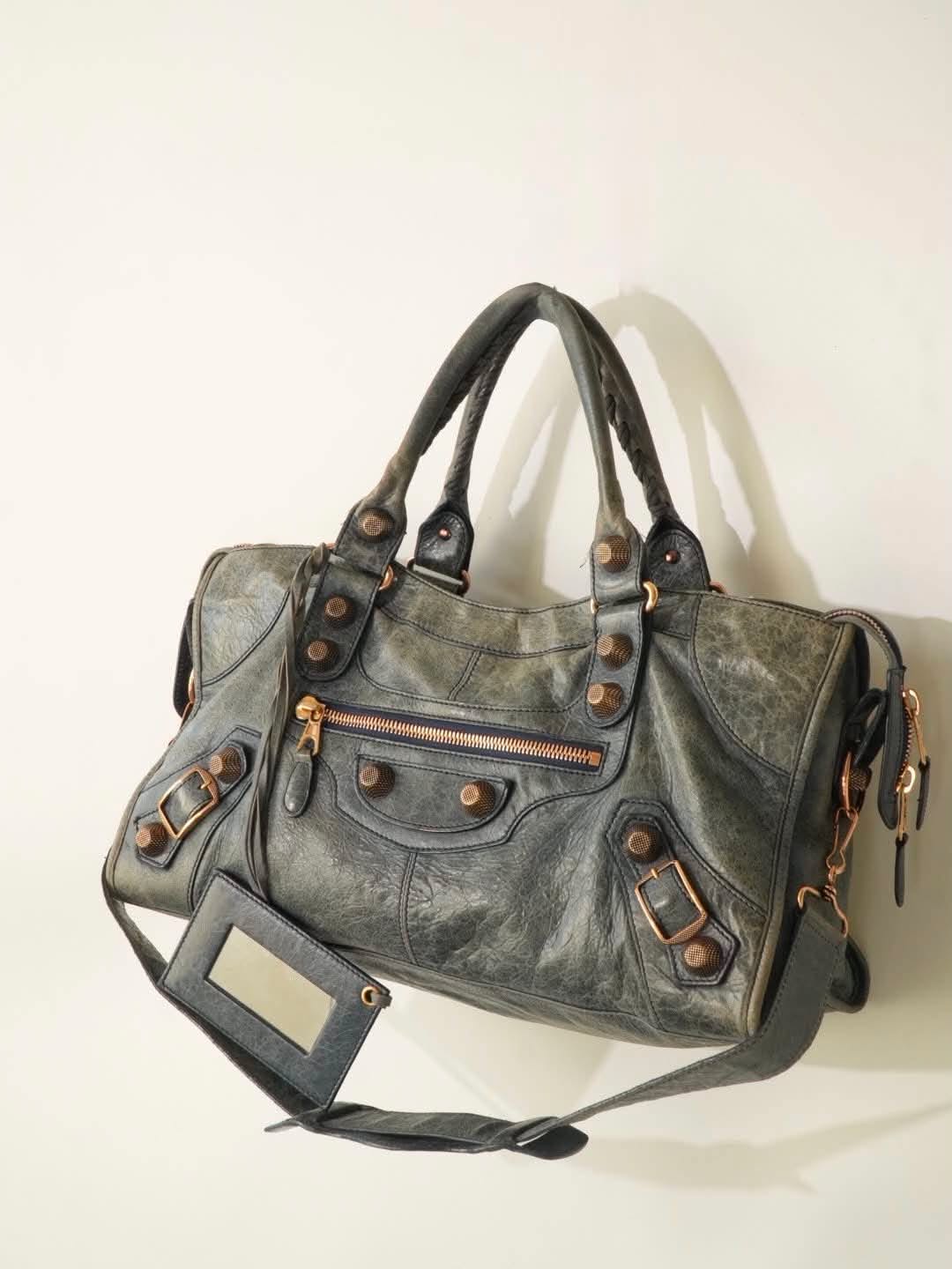 2000’s Balenciaga Blue Giant 21 Rose Gold City Bag