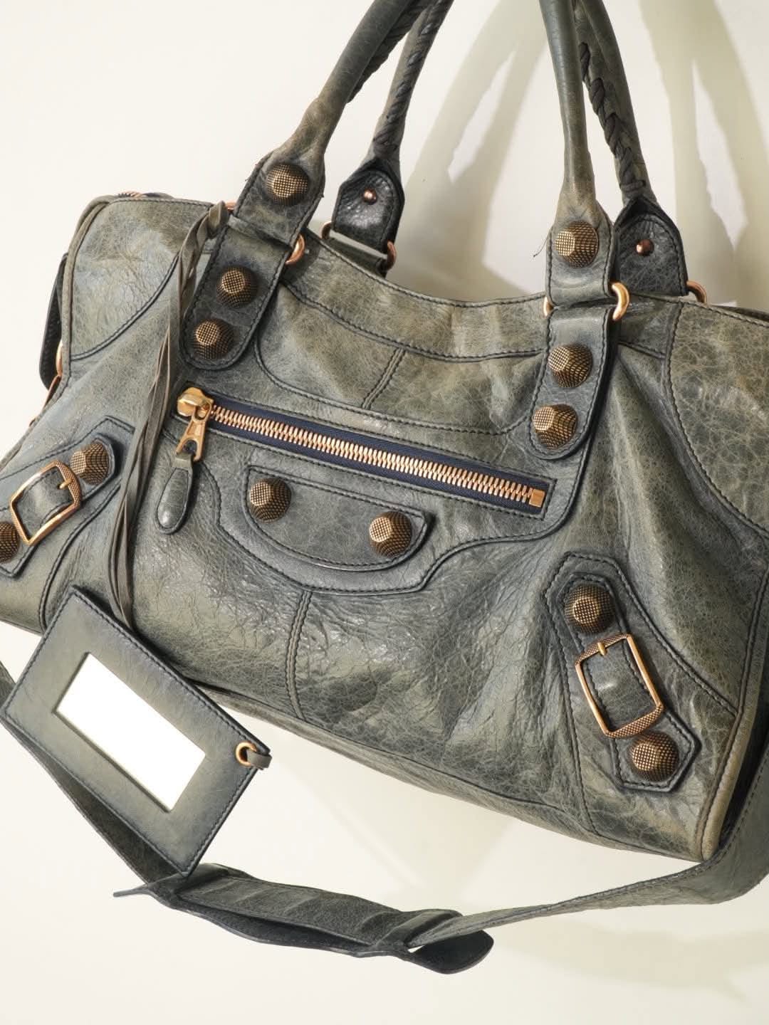2000’s Balenciaga Blue Giant 21 Rose Gold City Bag