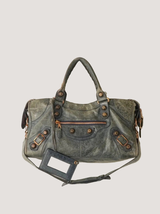 2000’s Balenciaga Blue Giant 21 Rose Gold City Bag