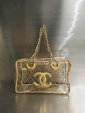Chanel 1991 VIntage Timeless Naked Clear Transparent Tote