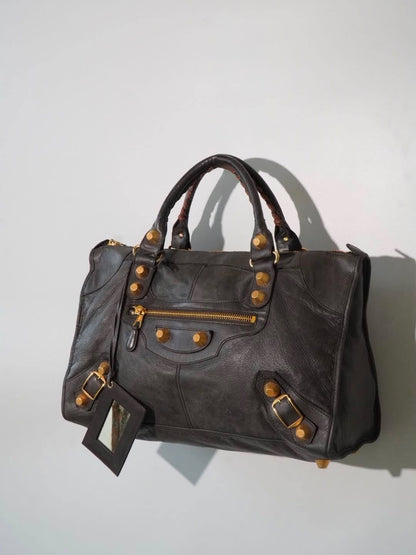2000’s Balenciaga Mocha Brown Giant 21 Gold Work Bag