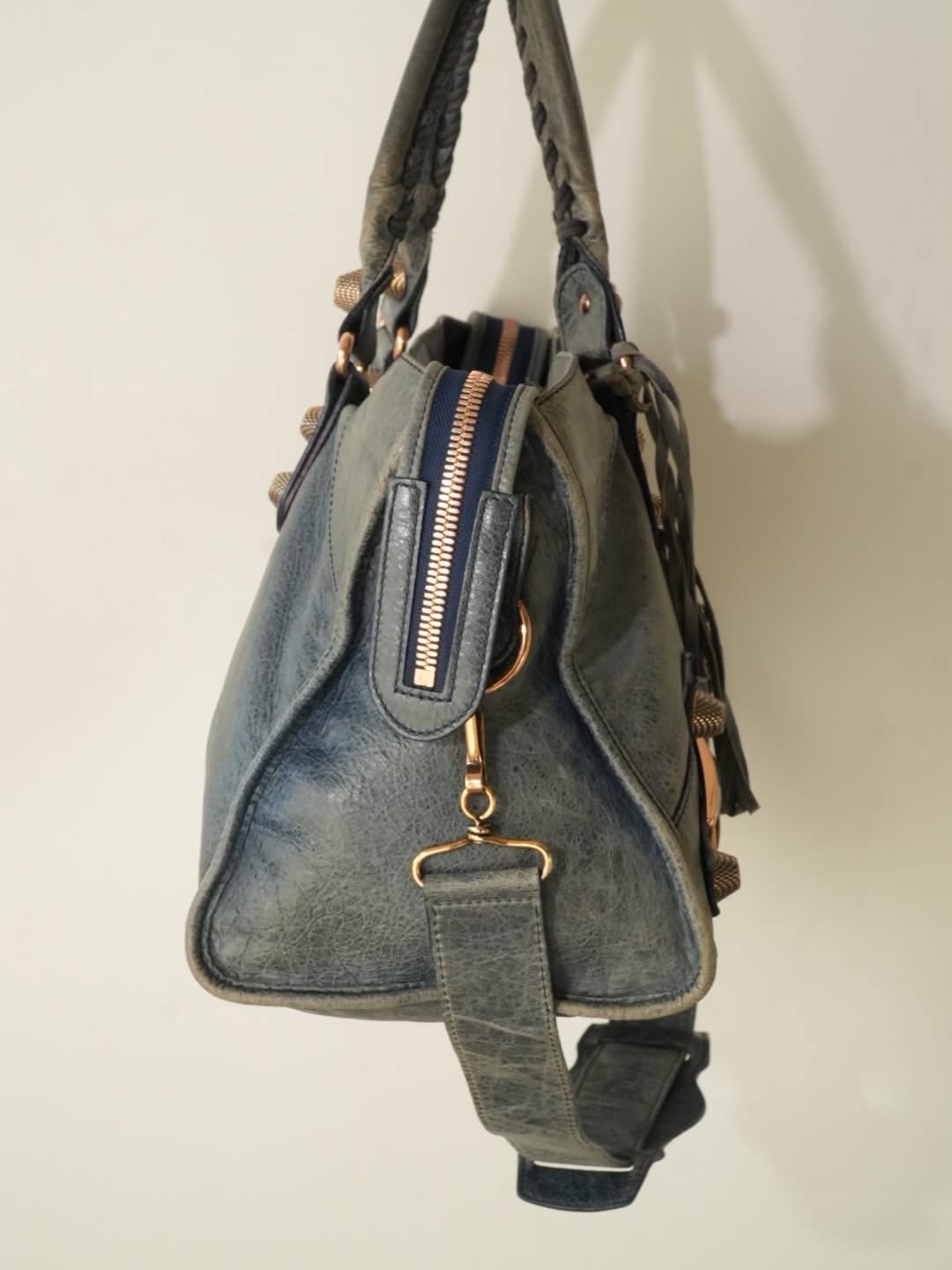 2000’s Balenciaga Blue Giant 21 Rose Gold City Bag