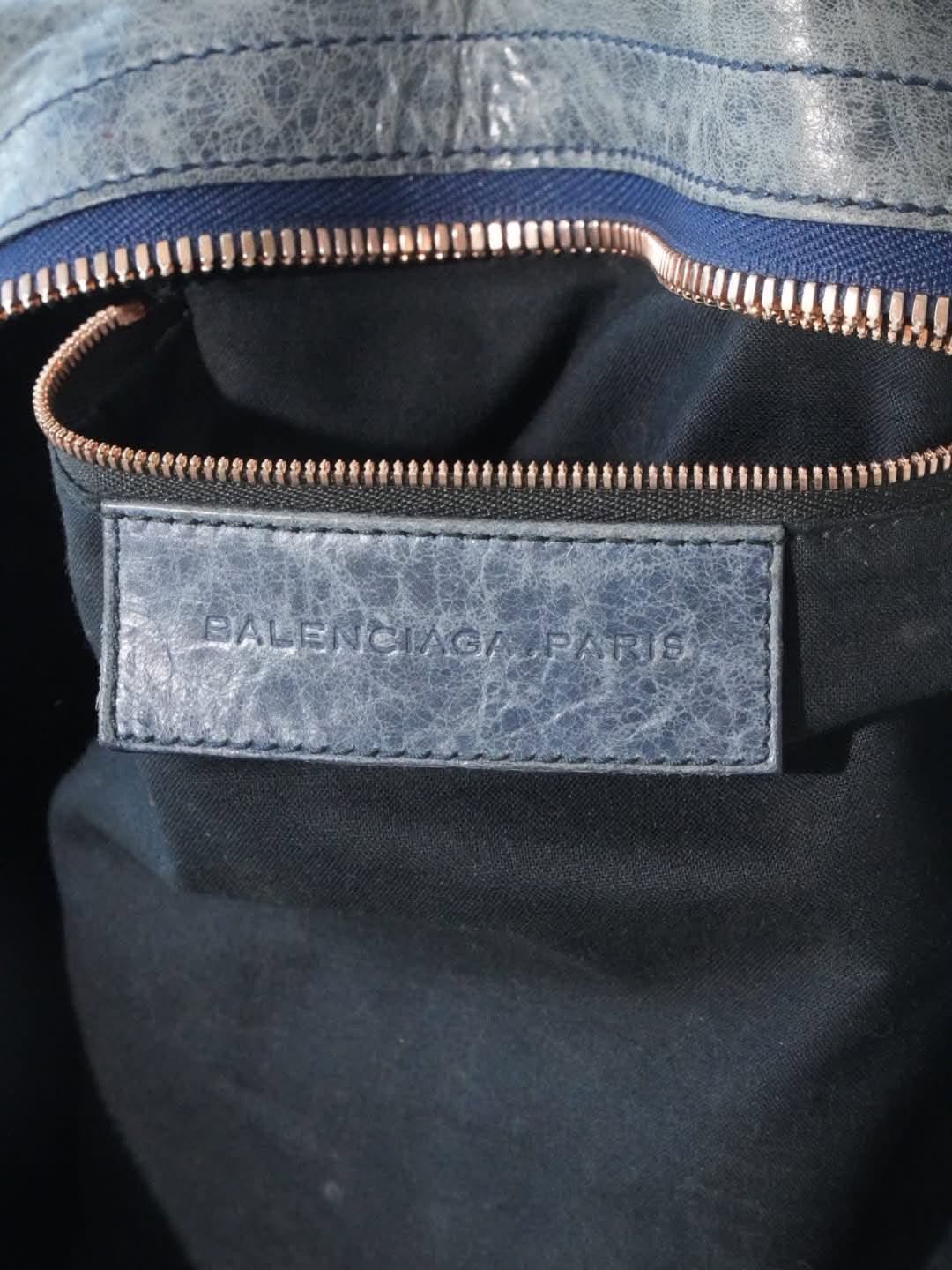 2000’s Balenciaga Blue Giant 21 Rose Gold City Bag