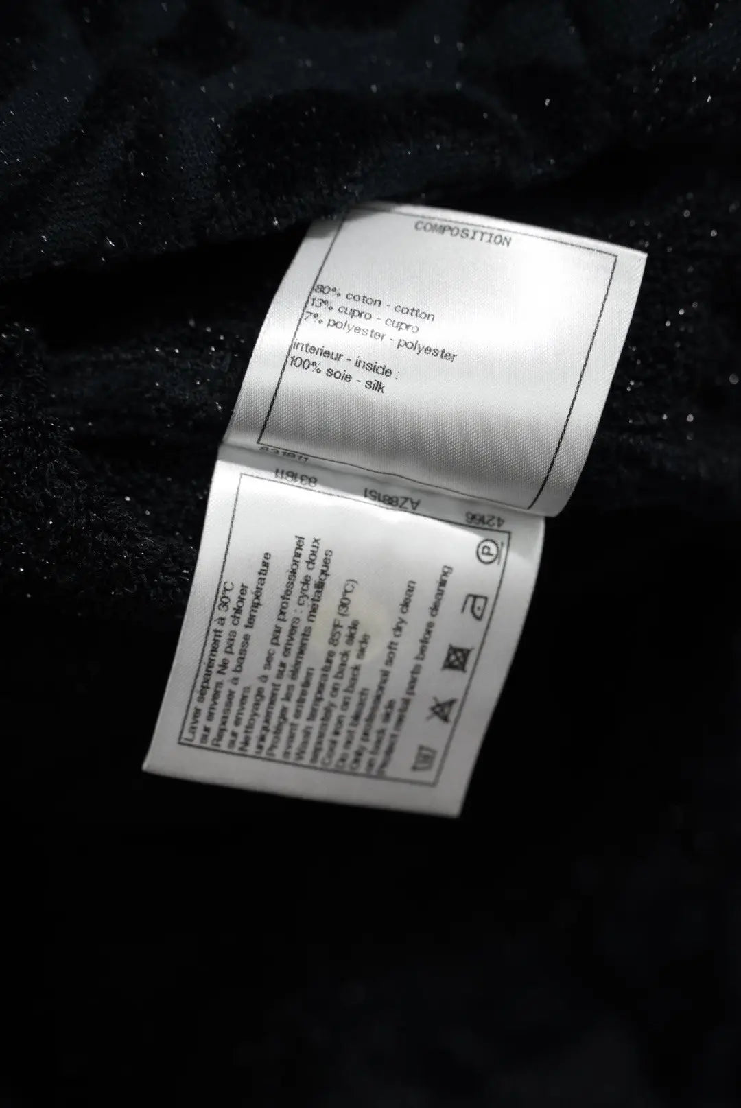 Chanel Black Terry Velour Jacket Camellia Flower