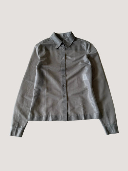 1990’s Chanel Gray Mesh Long-Sleeve Shirt