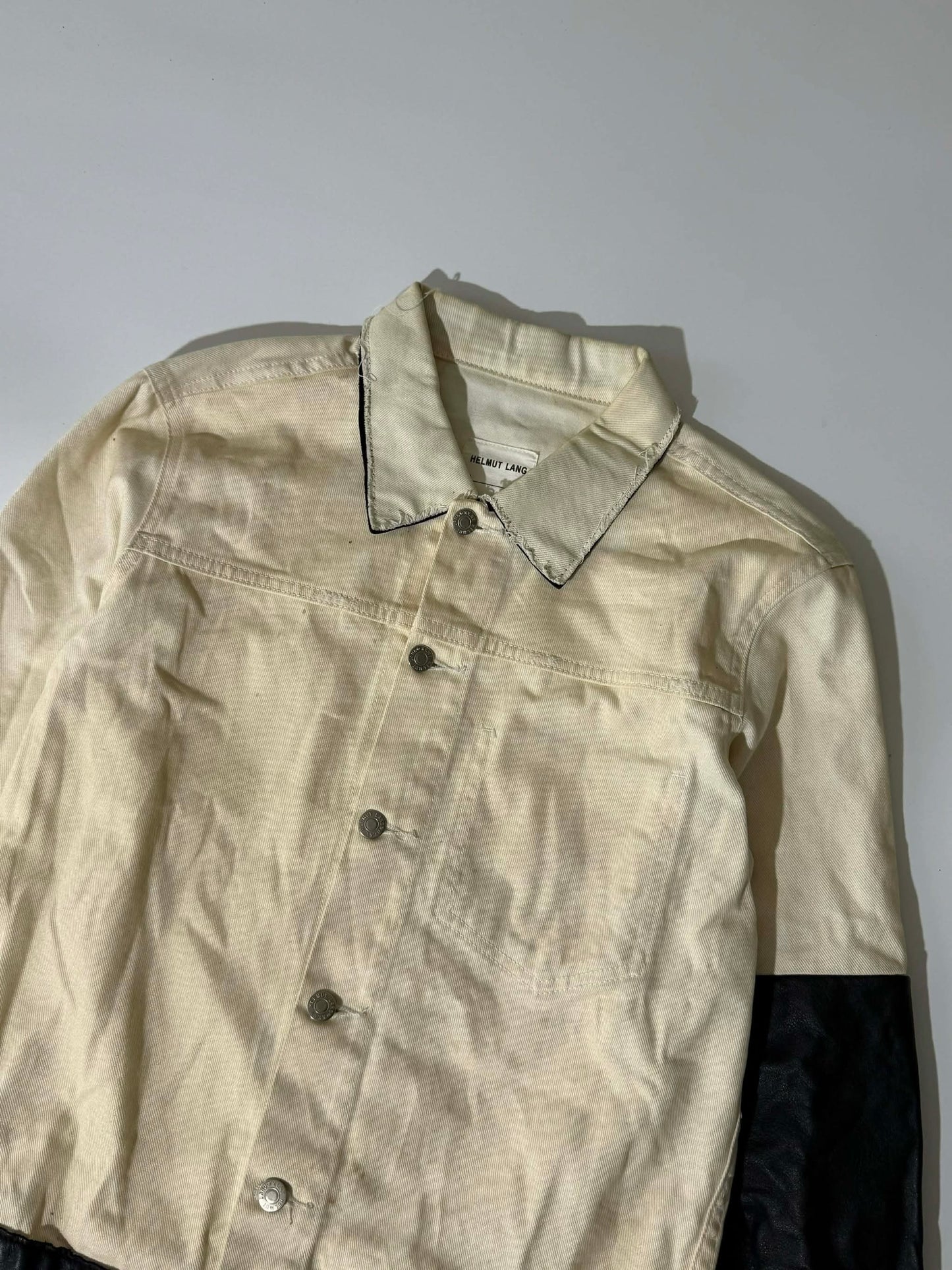 Helmut Lang 2003SS Leather Sleeve Denim Jacket