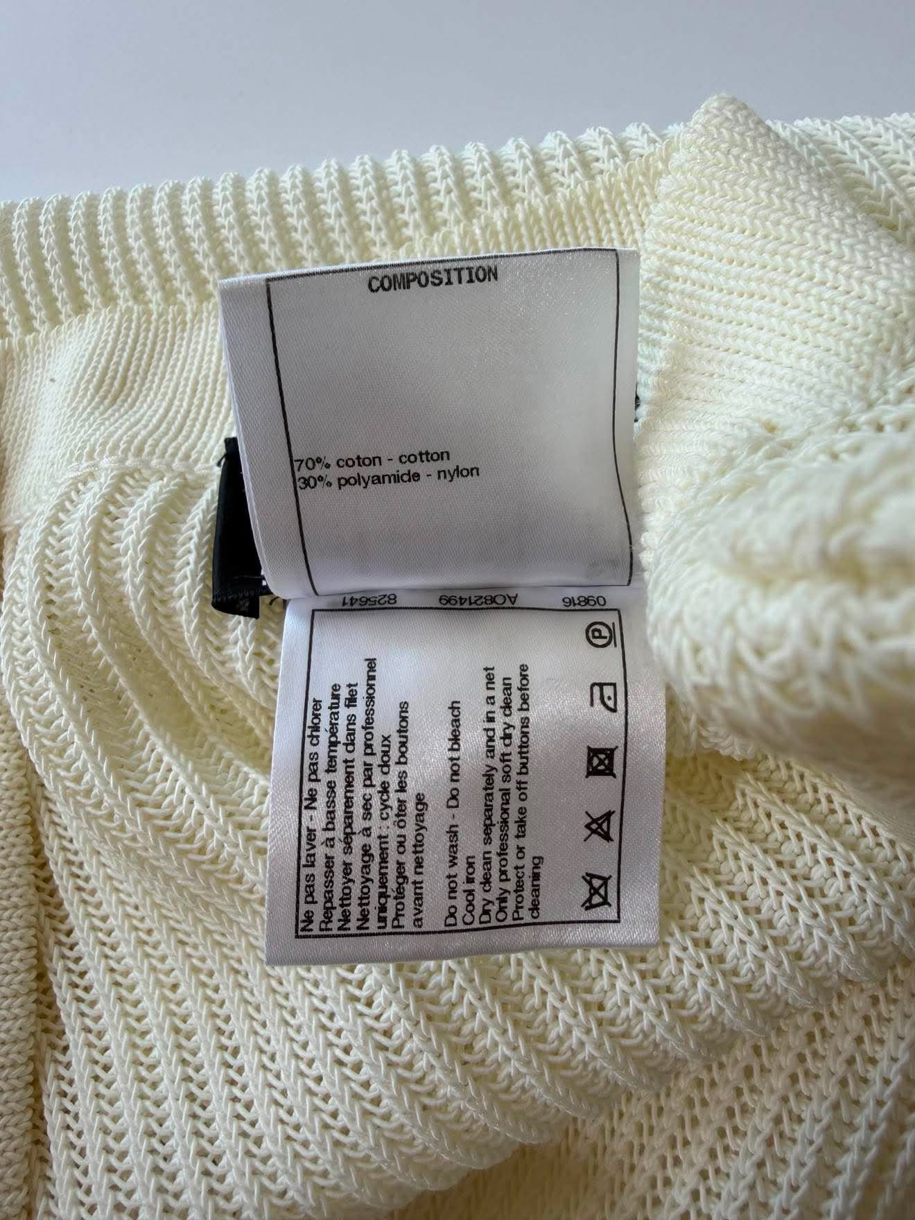 Chanel Silver-Tone Coco Mark Buttons Cardigan