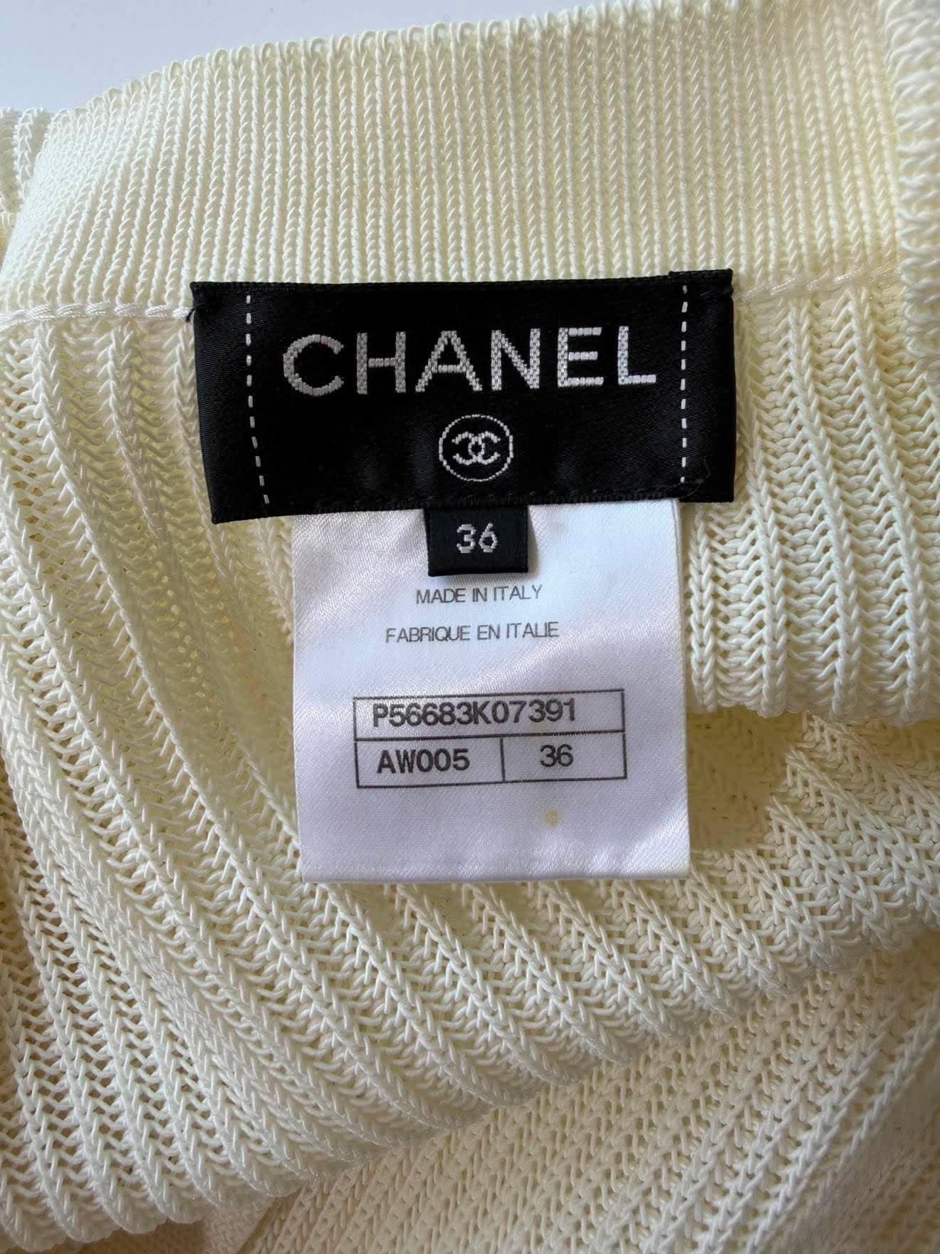 Chanel Silver-Tone Coco Mark Buttons Cardigan