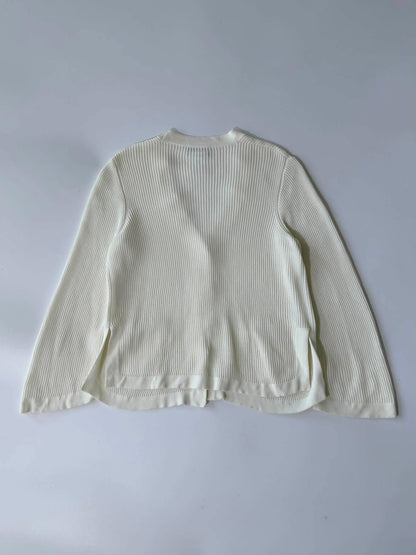 Chanel Silver-Tone Coco Mark Buttons Cardigan