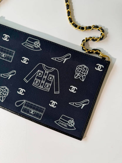 Vintage Chanel Icon Chain Semi-Shoulder Bag