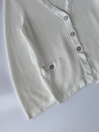 Chanel Silver-Tone Coco Mark Buttons Cardigan