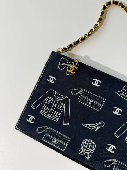 Vintage Chanel Icon Chain Semi-Shoulder Bag
