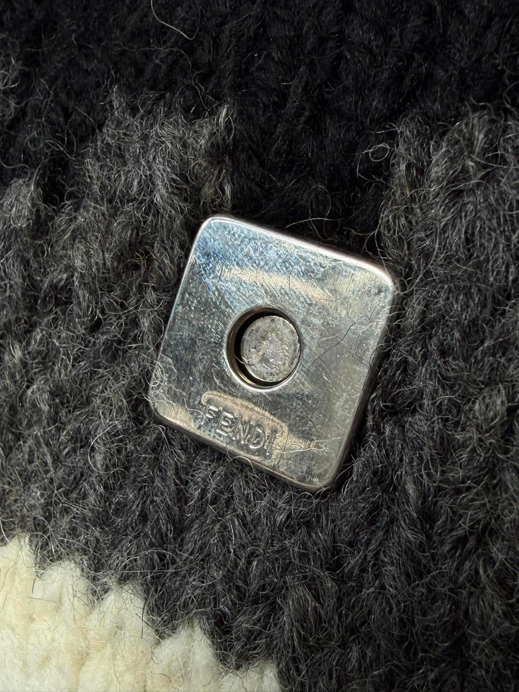 Vintage Fendi F/W1999 Wool Knit Baguette Bag