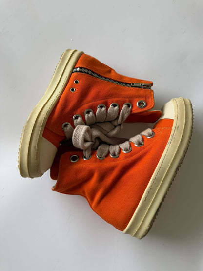 Rick Owens DRKSHDW Orange Jumbo Lace High-Top Sneakers