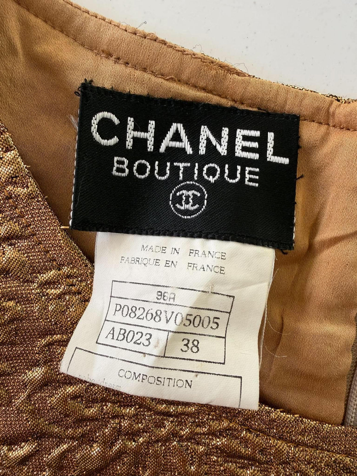 Chanel Boutique F/W1996 Gold Brocade "Mughal" Set