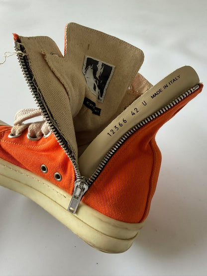 Rick Owens DRKSHDW Orange Jumbo Lace High-Top Sneakers