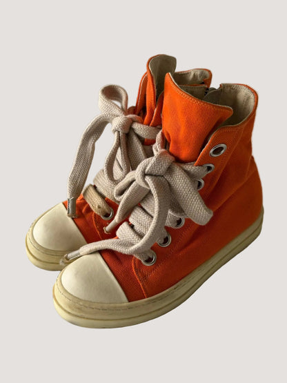 Rick Owens DRKSHDW Orange Jumbo Lace High-Top Sneakers