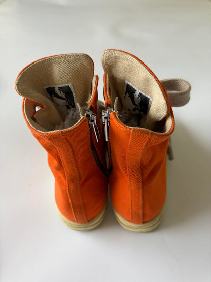Rick Owens DRKSHDW Orange Jumbo Lace High-Top Sneakers