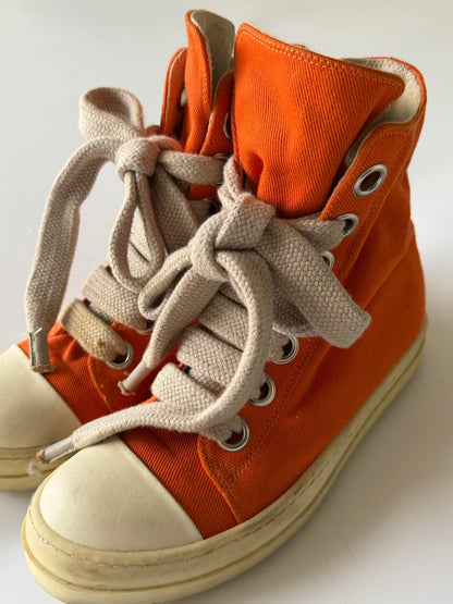 Rick Owens DRKSHDW Orange Jumbo Lace High-Top Sneakers