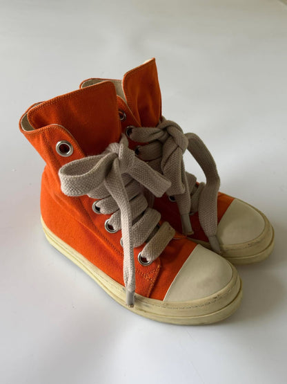 Rick Owens DRKSHDW Orange Jumbo Lace High-Top Sneakers