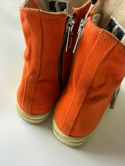 Rick Owens DRKSHDW Orange Jumbo Lace High-Top Sneakers