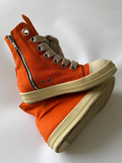 Rick Owens DRKSHDW Orange Jumbo Lace High-Top Sneakers