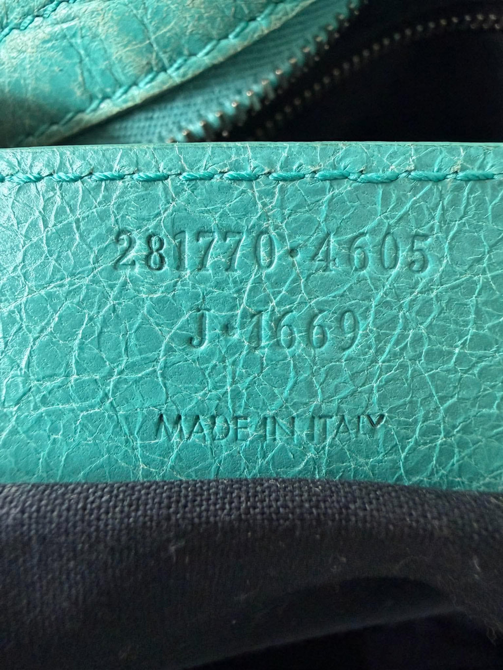 2000’s Balenciaga Torquoise Giant 12 Silver City Bag