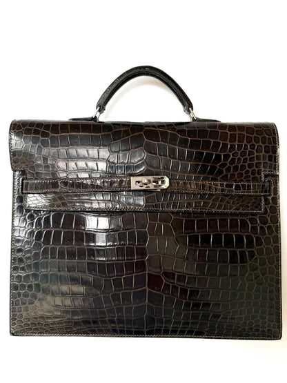 Hermes Kelly 2013 Depeches Exotic Crocodile Briefcase Bag