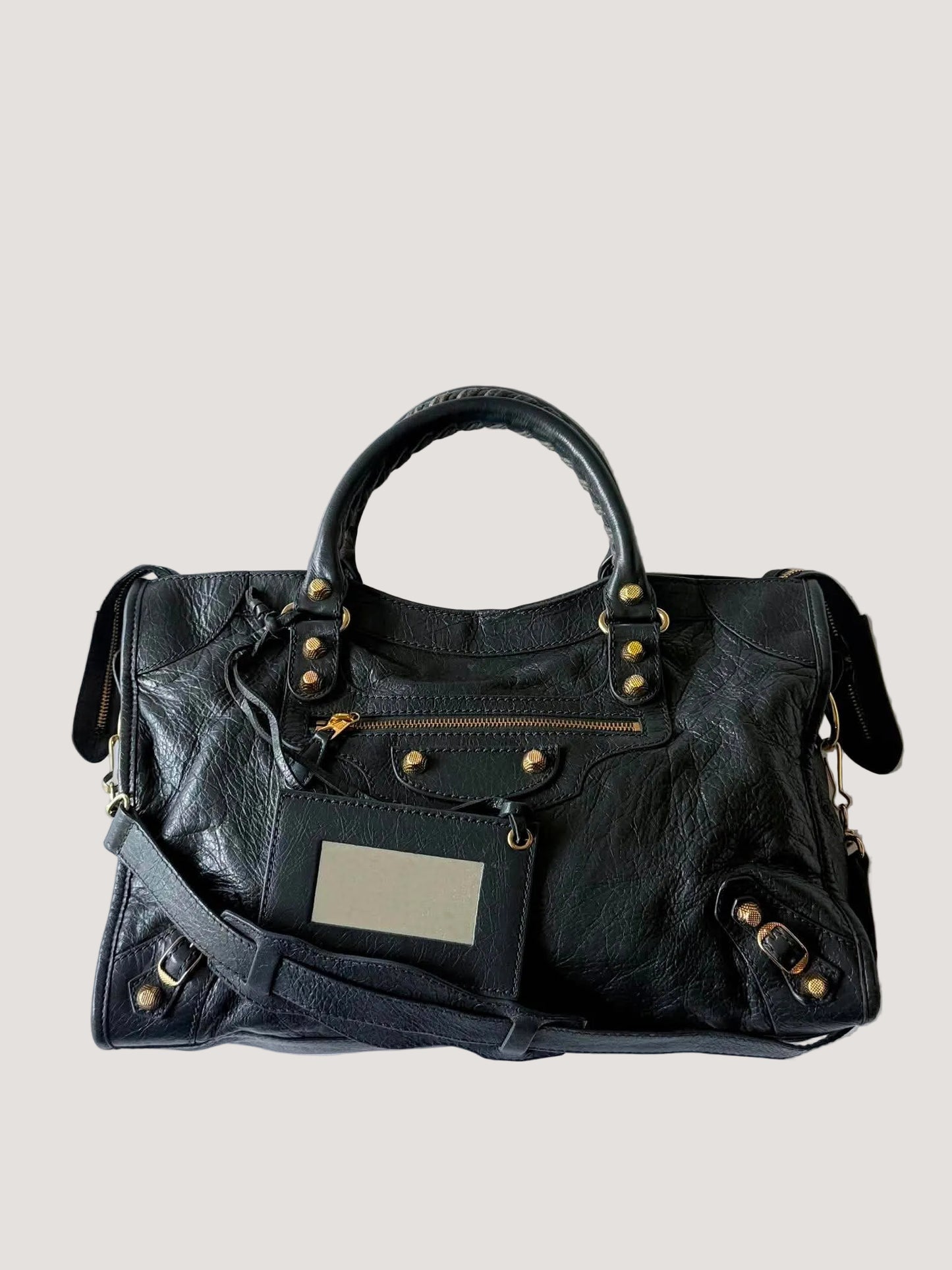 Balenciaga Dark Gray Giant 12 Gold Hardware City Bag