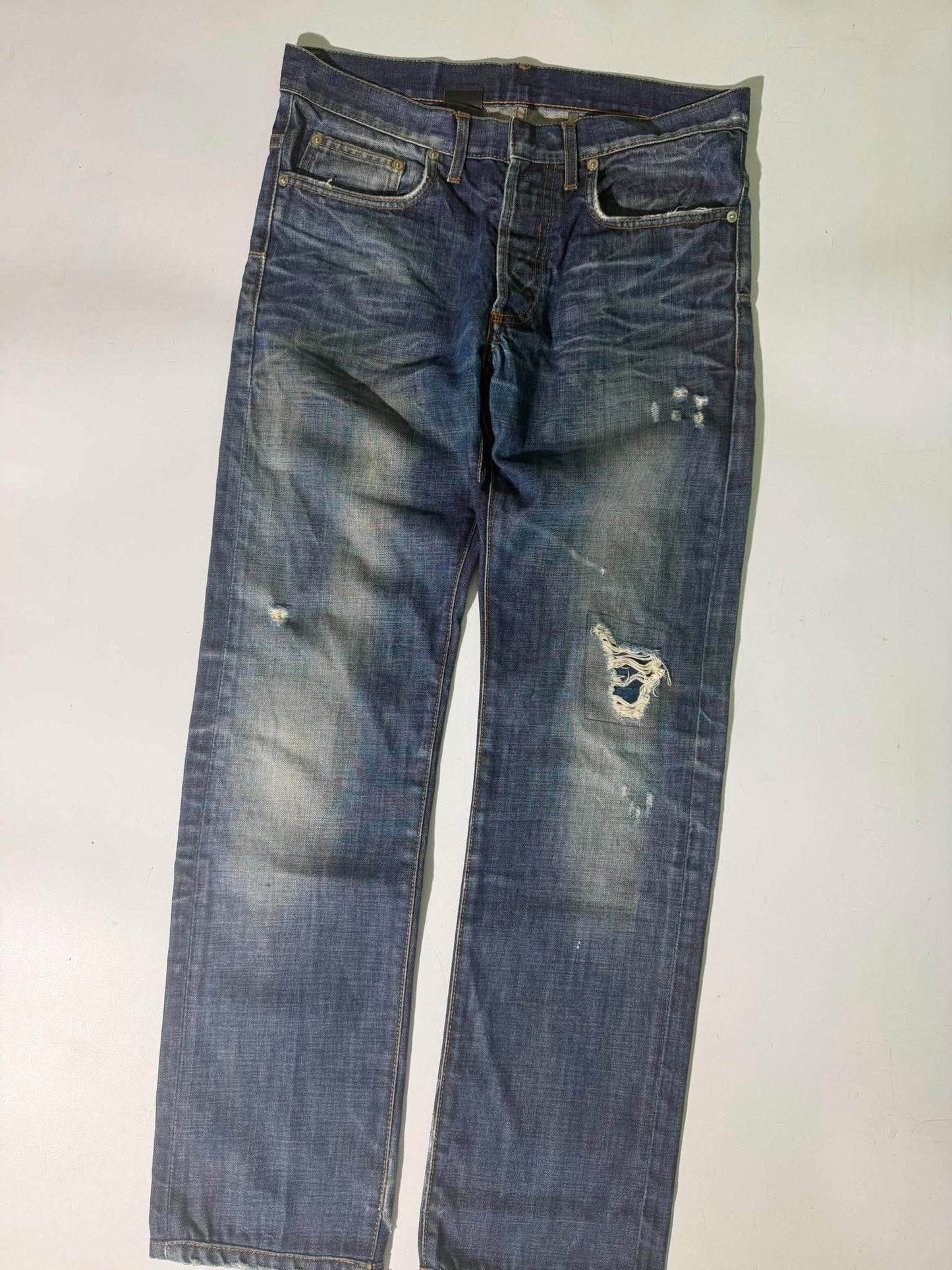 Dior Homme Distressed Blue Denim Jeans