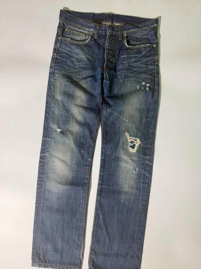 Dior Homme Distressed Blue Denim Jeans