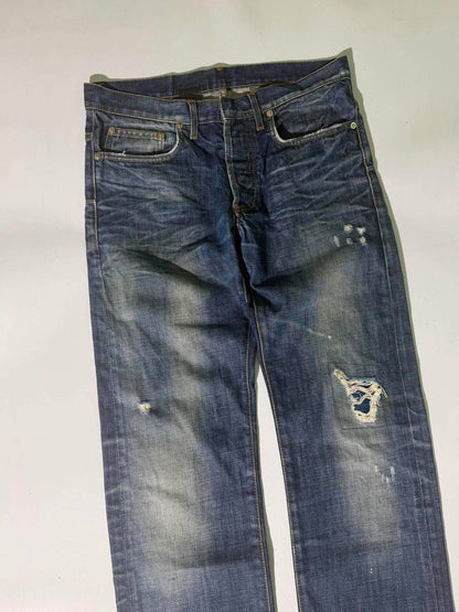 Dior Homme Distressed Blue Denim Jeans