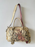 Prada x James Jean Glace Calf Rabbit Print Bauletto Opaline