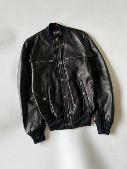 2000's GUCCI ICONIC INNER WEB LEATHER JACKET