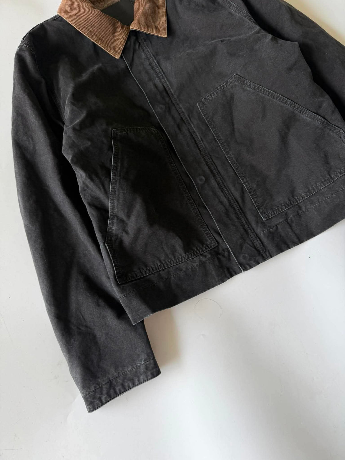 Saint Laurent Dull Black Corduroy Work Jacket