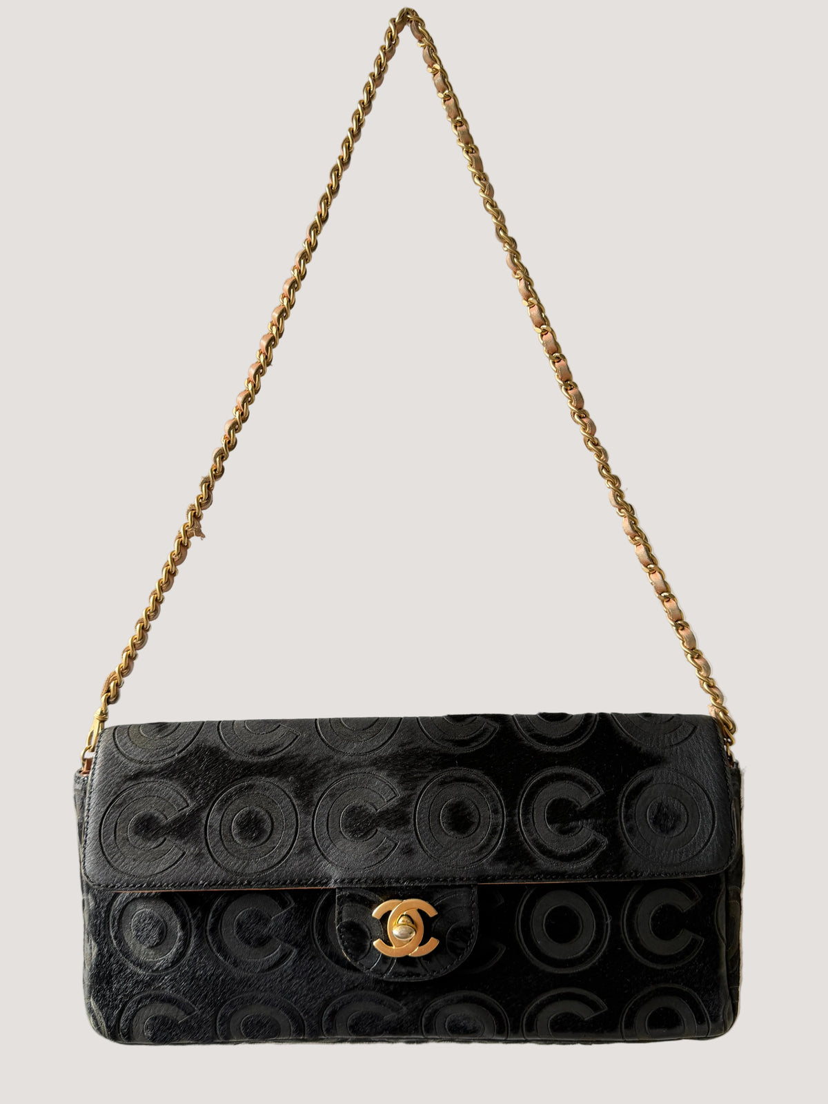 Vintage Chanel Ponyhair Coco East West Flap