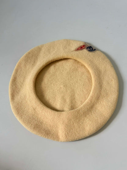 Chanel 1990-2000s CC Camellia Beret Hat