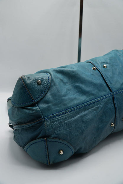 Chloé Paddington Blue Cadena Padlock & Key Boston Satchel