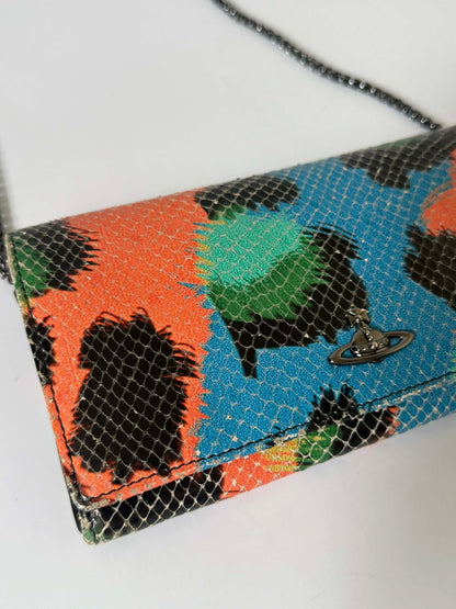 Vivienne Westwood Multicolor Python Skin Chain Shoulder Bag
