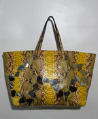 Vintage Fendi Python Embellished Mirror Tote Bag