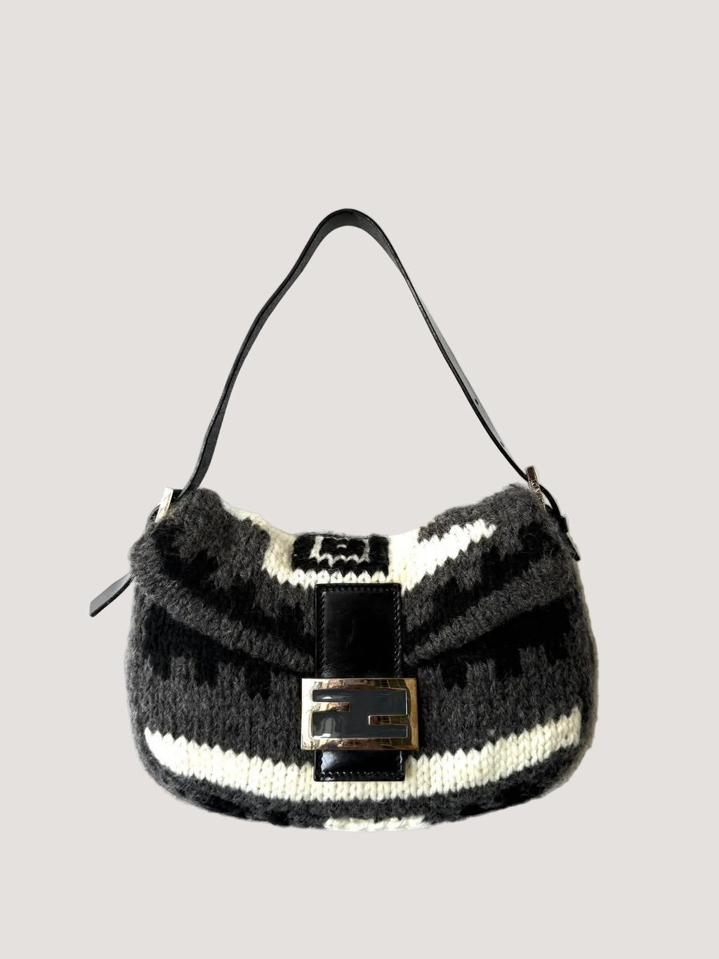 Vintage Fendi F/W1999 Wool Knit Baguette Bag