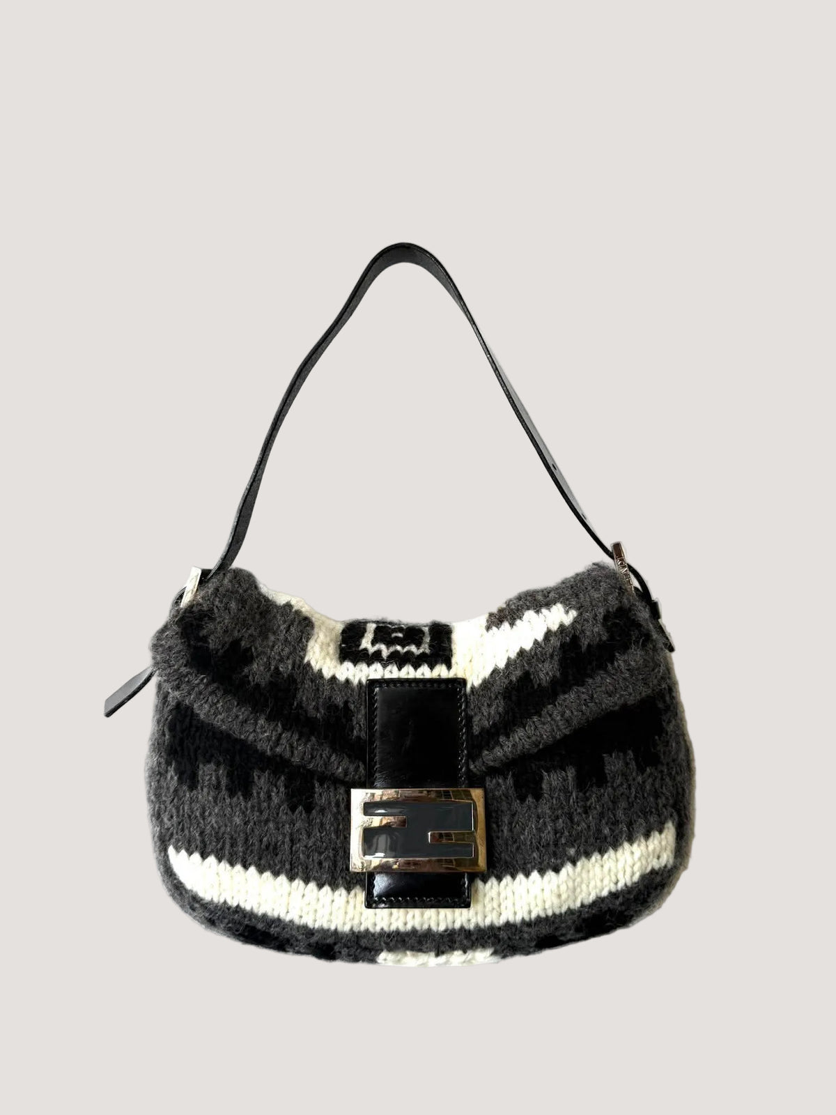 Vintage Fendi F/W1999 Wool Knit Baguette Bag