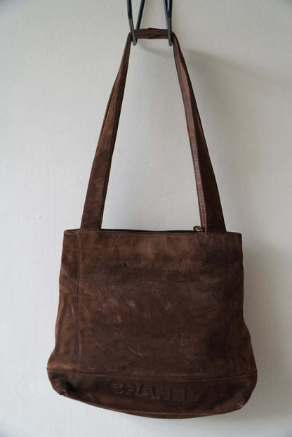 Vintage Chanel Suede Brown Bag